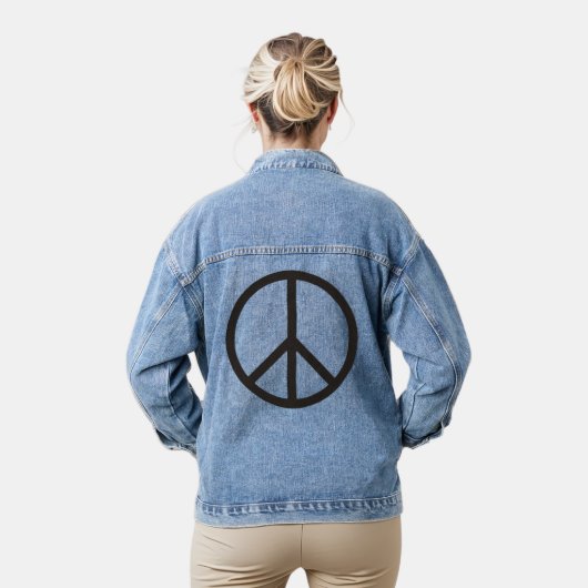 Solides Friedenszeichen - Schwarz Jeansjacke (Modell)
