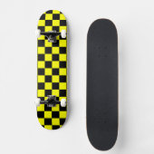 Solides Gelb mit schwarzem Quadrat-Stil Skateboard (Vorderseite)