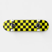 Solides Gelb mit schwarzem Quadrat-Stil Skateboard (Horizontal)