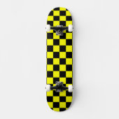 Solides Gelb mit schwarzem Quadrat-Stil Skateboard (Vorderseite)