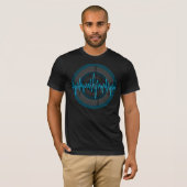 Solides hellblaues dunkles rundes T - T-Shirt (Vorne ganz)