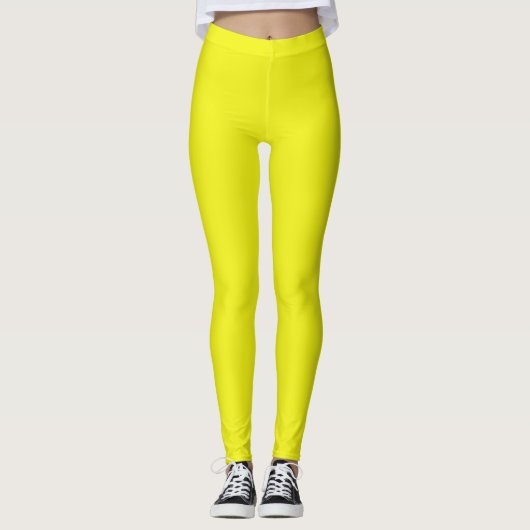 Solides Neon Gelb Leggings (Vorderseite)