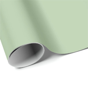 solides Salbeigrün natürlich minimalistisches Geschenkpapier