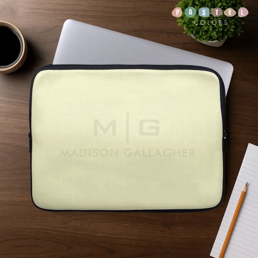 Solides sanftes Licht Pastell Zitronengelb Farbe Laptopschutzhülle