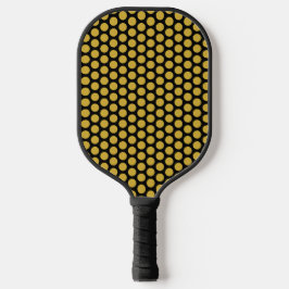 Solides Schwarz mit Metallic-Gold-Punkt-Design Pickleball Schläger