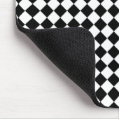 Solides Schwarz-Weiß-Chevron-Muster Mousepad (Ecke)