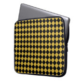 Solides Schwarz-Weiß- und Metall-Gold-Chevron-Must Laptopschutzhülle (Vorderseite Links)