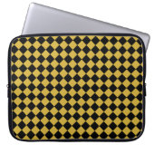 Solides Schwarz-Weiß- und Metall-Gold-Chevron-Must Laptopschutzhülle (Vorderseite)