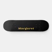 Solides schwarzes Skateboard mit Ihrem Namen im St (Horizontal)