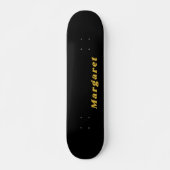 Solides schwarzes Skateboard mit Ihrem Namen im St (Vorne)