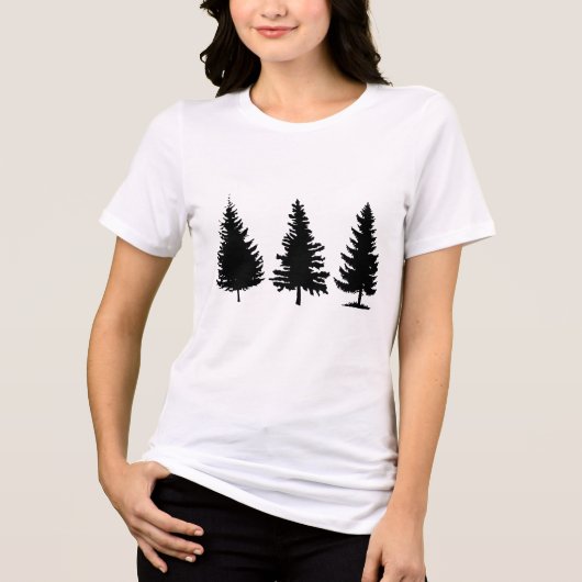 Solides Schwarzes Weihnachtsbaum-Set Tri-Blend Shirt (Vorderseite)