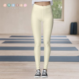 Solides, weiches Licht Pastell-Beige Creme-Gelb Fa Leggings