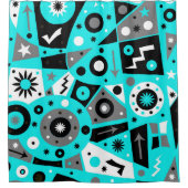 Solidus Blue Geometric Duschvorhang (Vorderseite)