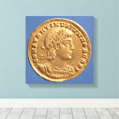 Solidus of Constantine II Caesar cuirassed Leinwanddruck (Insitu (Holzboden))
