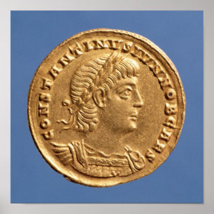 Solidus of Constantine II Caesar cuirassed Poster