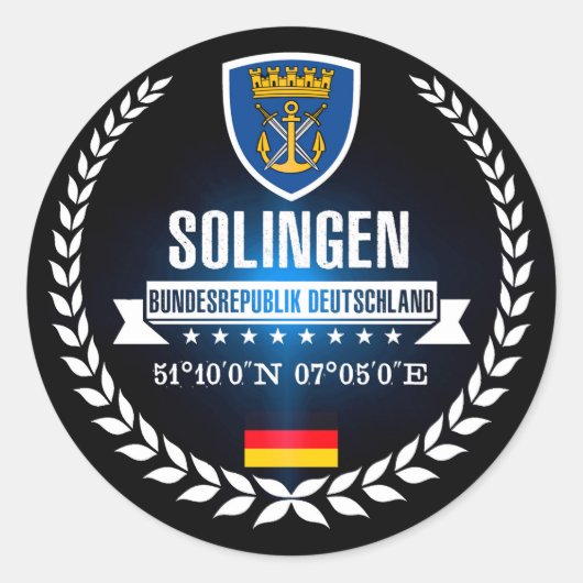 Solingen Runder Aufkleber (Vorderseite)
