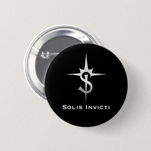 Solis Invicti Abzeichen (silbern, mit Text) Button (Vorne & Hinten)