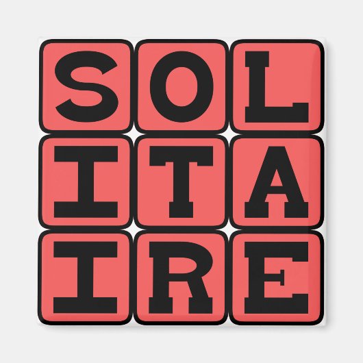 Solitaire, Ein-Personen-Kartenspiel Magnet (Vorne)