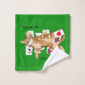Solitaire Game Cards Cat Badhandtuch Set (Waschlappen)