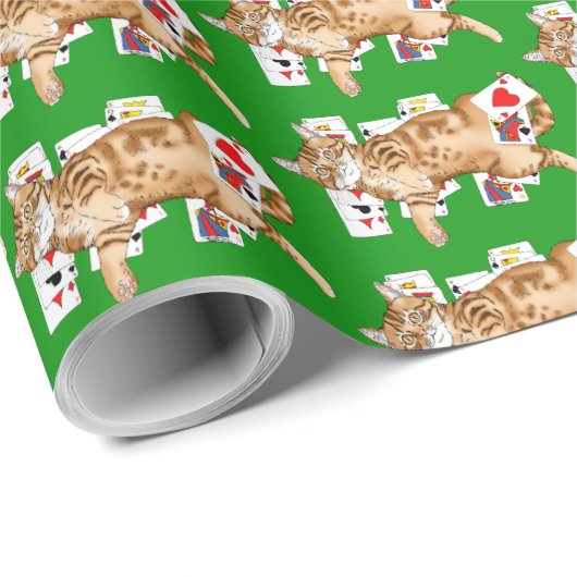 Solitaire Game Cards Cat Geschenkpapier (Rolleneckpunkt)
