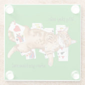 Solitaire Game Cards Cat Glasuntersetzer (Rückseite)