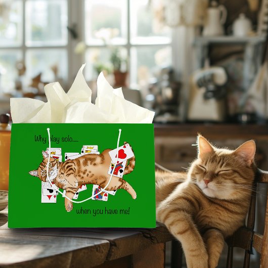 Solitaire Game Cards Cat Große Geschenktüte