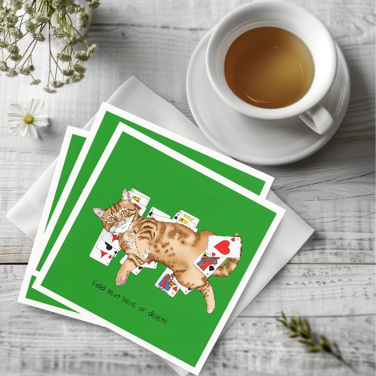 Solitaire Game Cards Cat Serviette