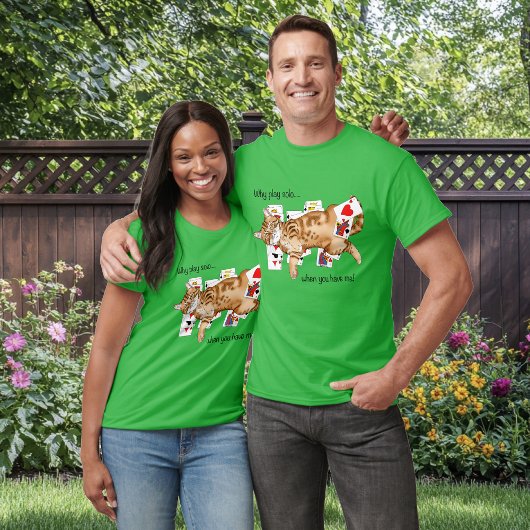 Solitaire Game Cards Cat T-Shirt