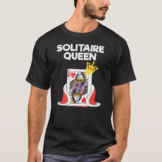 Solitaire - Queen - Card Game T-Shirt (Vorderseite)