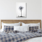 Solitaire Reflexion Minimalistische Schwarz-Weiß-K Leinwanddruck (Insitu (Schlafzimmer))