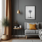 Solitaire Reflexion Minimalistische Schwarz-Weiß-K Poster