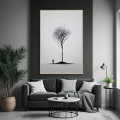 Solitaire Reflexion Minimalistische Schwarz-Weiß-K Poster