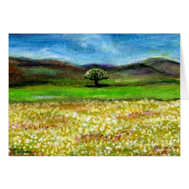 SOLITÄRISCHER BAUM IM BEREICH DER GELBEN BLUME, TU (Vorderseite (Horizontal))