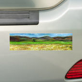 SOLITÄRISCHER BAUM IM BEREICH DER GELBEN BLUME, TU AUTOAUFKLEBER (Auf Auto)