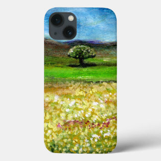 SOLITÄRISCHER BAUM IM BEREICH DER GELBEN BLUME, TU iPhone 13 HÜLLE