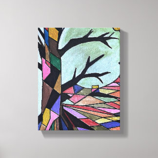 SOLITÄRISCHER BAUM IM MONLIGHT LEINWANDDRUCK