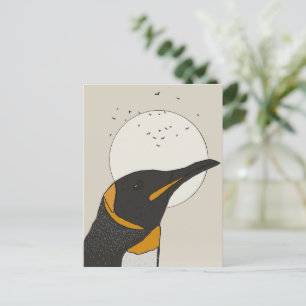 Solitärpinguin unter dem Mond Postkarte