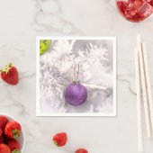 Solitärs Lila Weihnachtsball Serviette (Beispiel)