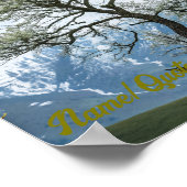 Solitary Blossoming Tree and Snowy Mountains Poster (Ecke)
