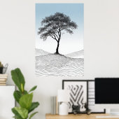 Solitary Elegance: Ein Minimalistischer Baum im St Poster (Heimbüro)