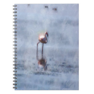 Solitary Flamingo Watercolor Notizblock