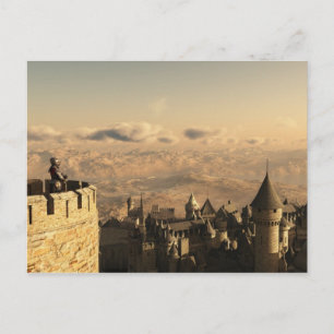Solitary Knight Guarding the Battlements Postkarte