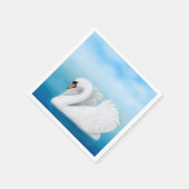 Solitary Mute Swan Paper Napkins Serviette (Ecke)