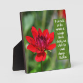 Solitary Red Dahlia Blume Wisley Motivierend Fotoplatte (Vorderseite)