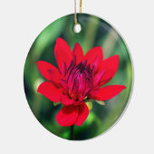 Solitary Red Dahlia Blume Wisley Motivierend Keramik Ornament (Links)