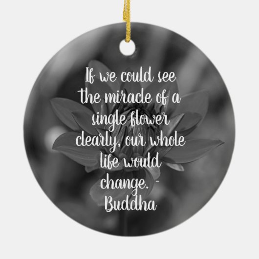 Solitary Red Dahlia Blume Wisley Motivierend Keramik Ornament (Hinten)