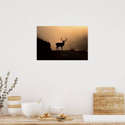 Solitary Red Stag Poster/Print Poster (Küche)