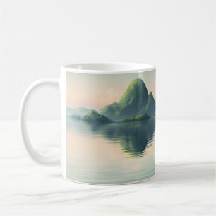 Solitary Serenity: Ein Baum im Meer Kaffeetasse