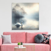 Solitary Swan Auf Misti Lake Leinwanddruck (Insitu (Wohnzimmer))