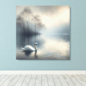 Solitary Swan Auf Misti Lake Leinwanddruck (Insitu (Holzboden))